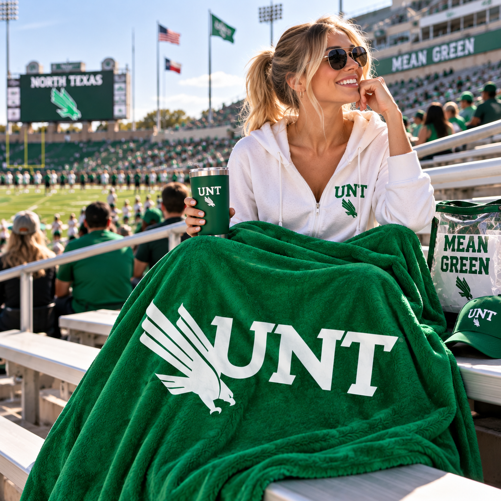 UNT Eagle 50" × 60" Sublimated Blanket